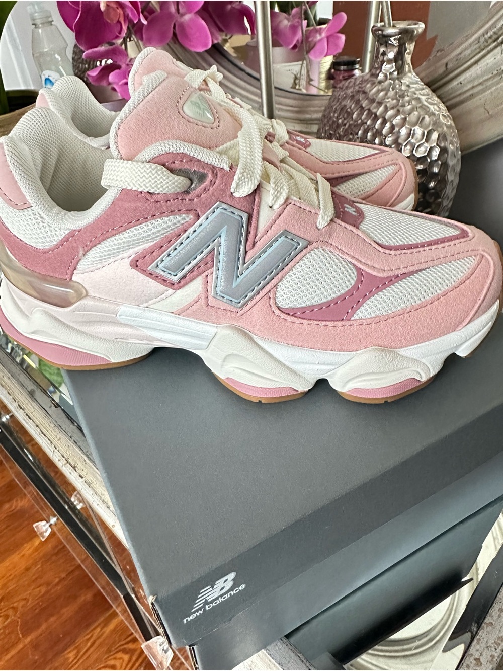New Balance Rose Pink 9060 Chunky Running Sneakers - Picture 7 of 11